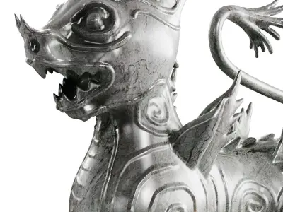 Chinese Styled Lion Statue 3D model