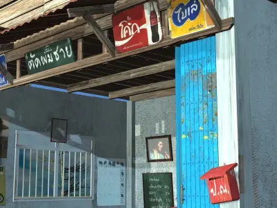  Classic barber shop 3D model