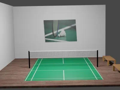 Badminton court Free 3D model