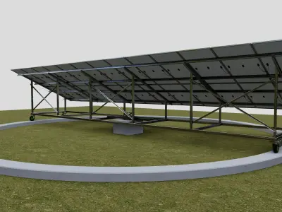 Solar Energy 360 Deg Manual Tracker System 3D model