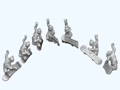 Snowboarder pendant 3D print model