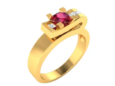 Solitaire Engagement Wedding Ring 3D print model