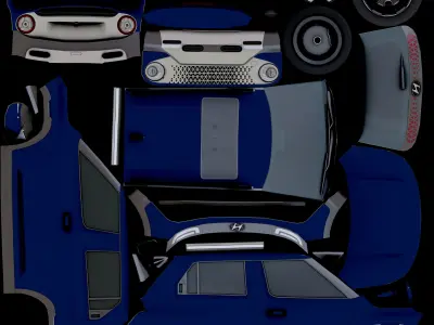 HYUNDAI CASPER LOWPOLY Low-poly 3D model