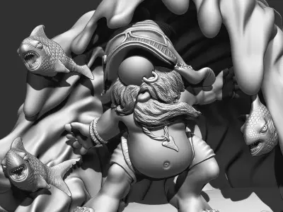 Surfing Gonk Gnarly Brad 3D print model