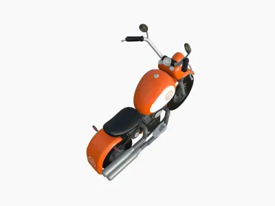 Motorcycle Cartoon A06 Orange Racing - Custom Vehicle Design Low-poly 3D model