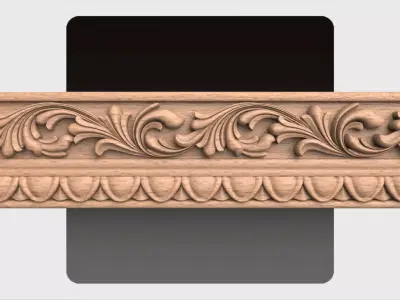 Carved decor ornament for cnc 03 3D model
