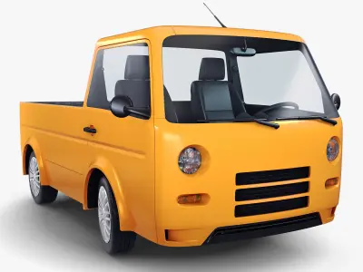 Kei Truck Concept Retro Style Orange 3D model