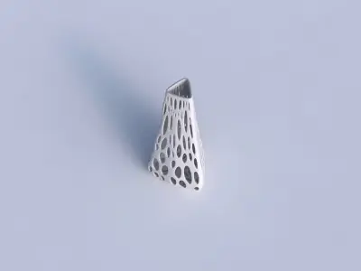 Vase puffy tipped triangle with relaxed organic lattice 3D print model