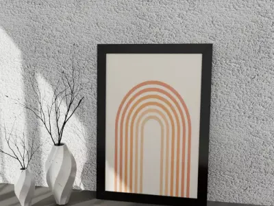 Modern Boho Art Photo Frame Free low-poly 3D model