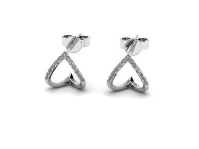 Earrings rose gold diamond hoop 3D print model