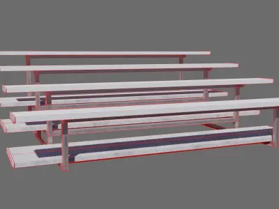Football Soccer Bleacher Low-poly 3D model