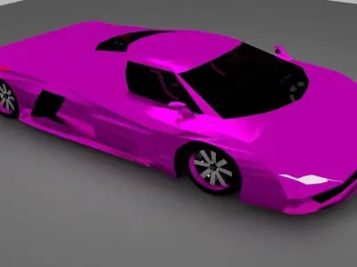 Supercar J1 Purple Low-poly 3D model