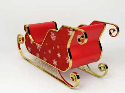 Santa Claus Sled - Christmas Sled -  3D model
