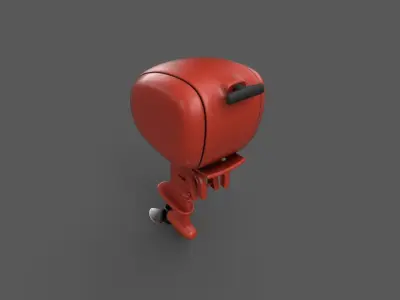Vintage Boat Engine Low-poly 3D model