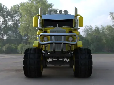 Monster Flatbed Truck 3D model