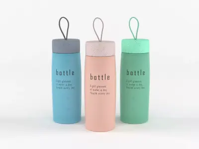 Plastic Water Bottles 3D model