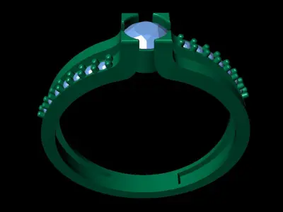 Women Ring 65 unique style diamond cut engagement women ring 3D print model