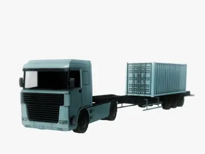 Container truck low poly Low-poly 3D model