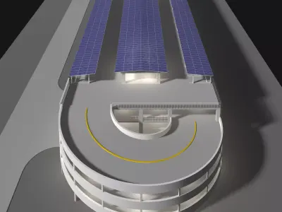 Solar parking garage building 25-22 3D model