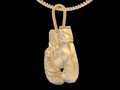 Boxing gloves pendant silver gold printable jewelry 3D model 3D print model
