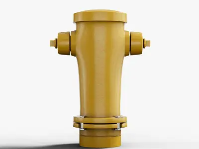 Fire Hydrant yellow Low-poly 3D model