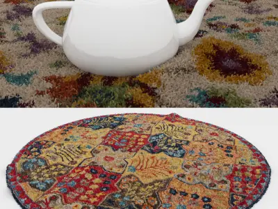 Round Rug Set 63 3D model