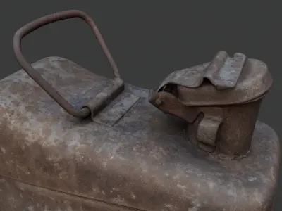 Canister two rusty cans Low-poly 3D model