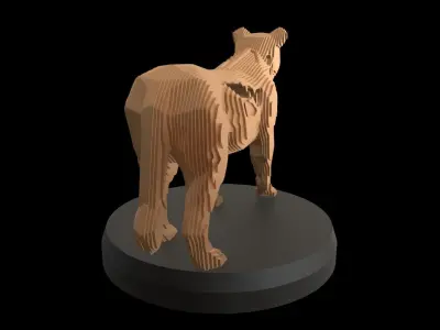 Parametric V Lioness Low-poly 3D model