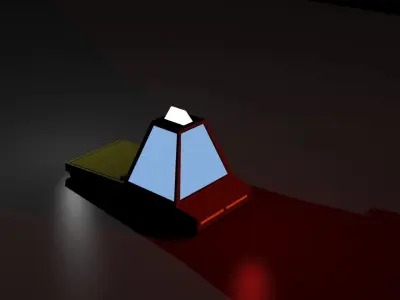Car Low Poly with light on top Low-poly 3D model