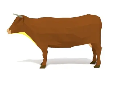 Low Poly Cartoon Cow Low-poly 3D model purchase