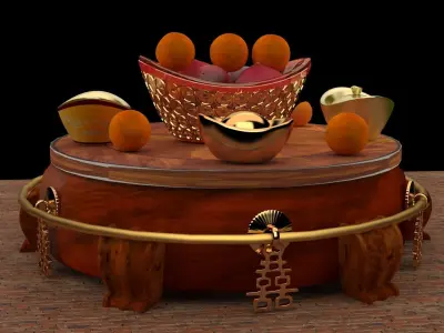 Chinese gold Ingot   3D model