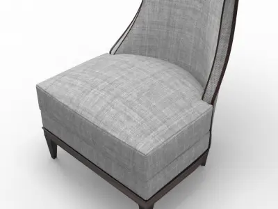Luxury Demi Wing Chair Low-poly 3D model