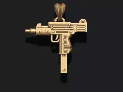 automat gun pendant 3D print model