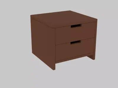 Low Poly Bedside Table With True Topology Low-poly 3D model