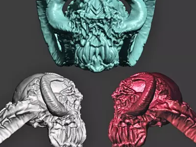 Modern Demon Head  3D print model