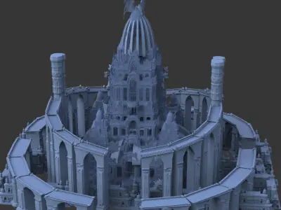 Chateau French inspired fortress  3D model