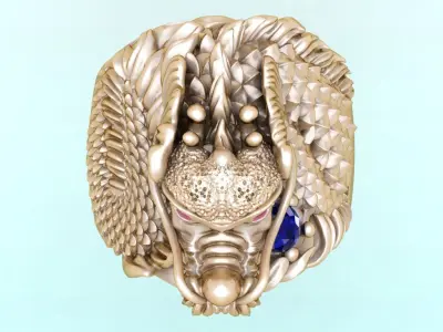 Dragon Rings - Men ring - N5377 3D print model