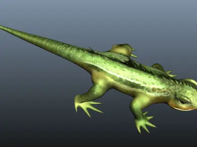Lizard 3D Model with spikes Low-poly 3D model