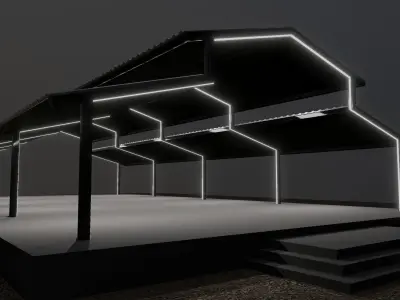 Steel Structure Warehouse - Type-5 3D model