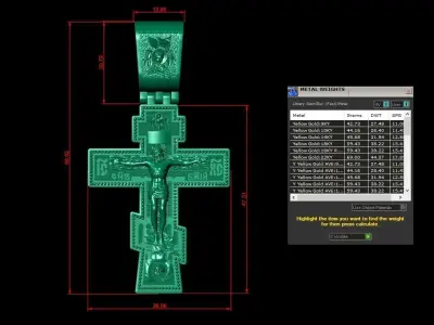 Cross Pendant Jesus Christ CP 1 3D print model