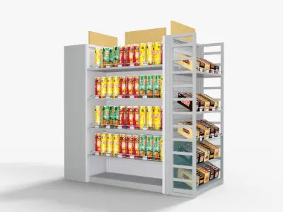 Supermarket Shelves Chips Pack Low-poly 3D model