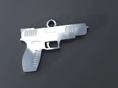 Pistol Pendant Gold Silver Platinum Luxury Jewelry 3D print model