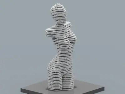 Modern Female Sculpture Low-poly 3D model