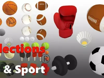 Collections Ball-Sport Low-poly 3D model