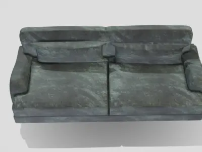 Classic style sofa fully upholstered in a petrolium grey  3D model