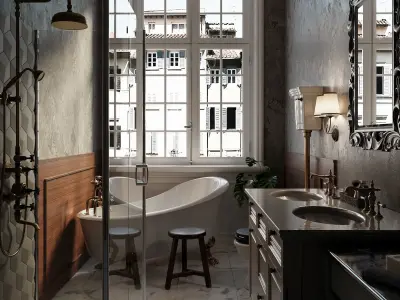 Charming French Country Bathroom Design - Corona Render  3D model