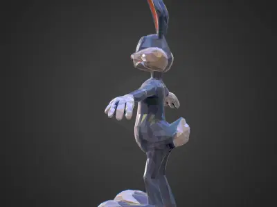 Low Polygon Art Bugs Bunny spring easter rabbit Low-poly 3D model