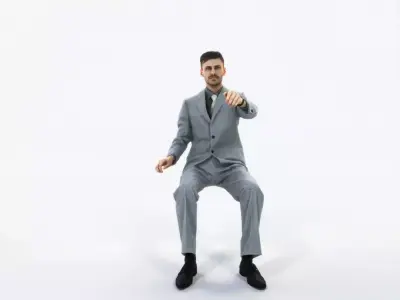 Posture 20A Driver Driving Sitting Elegant Business Man Low-poly 3D model