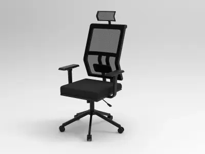 chair office with backrest and armrest Free low-poly 3D model