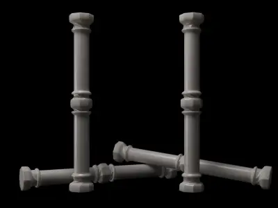 Column - Casa Batllo main room - Gaudi 3D model